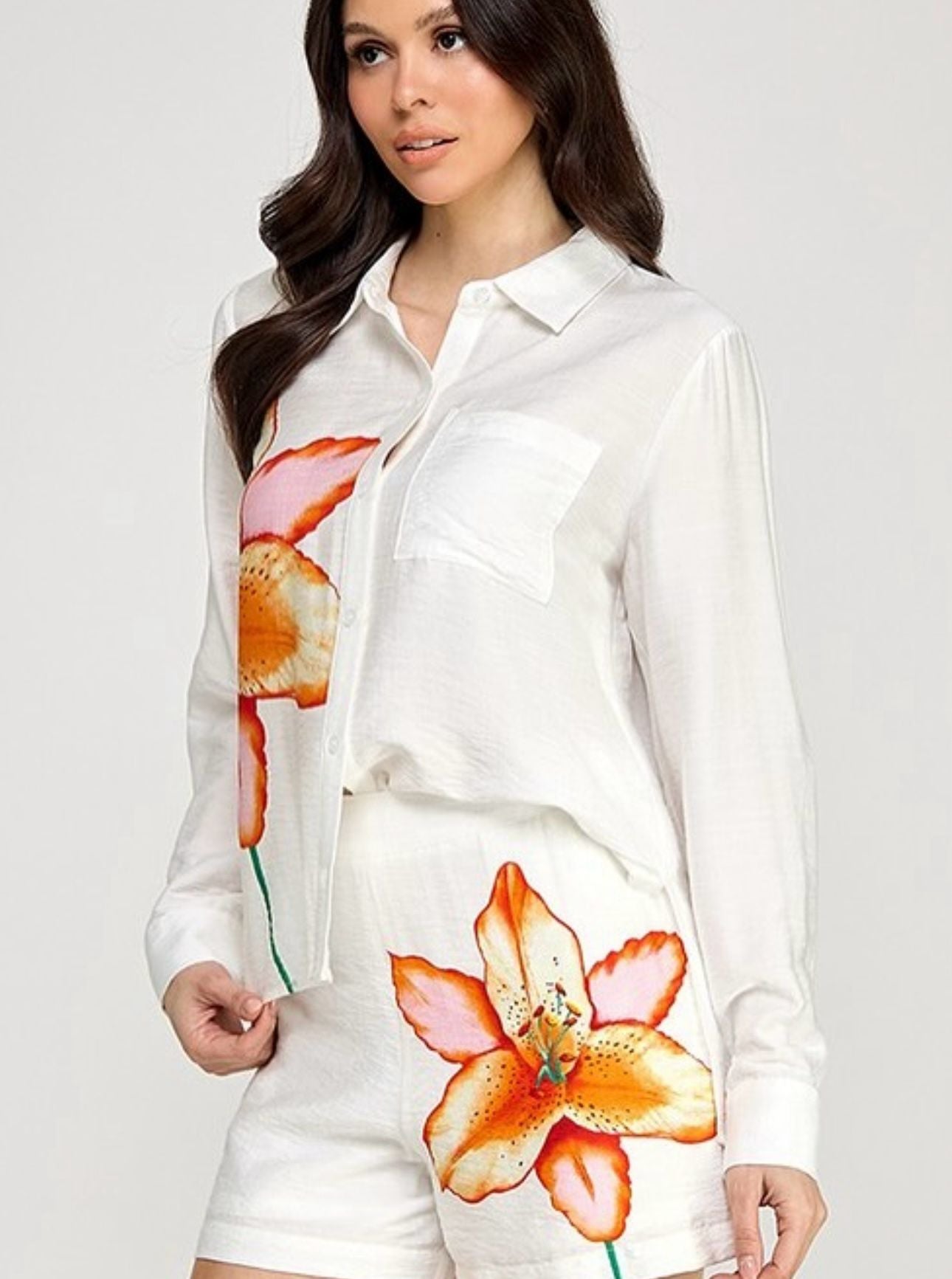 42113ST ORANGE SHORT AND SHIRT SET